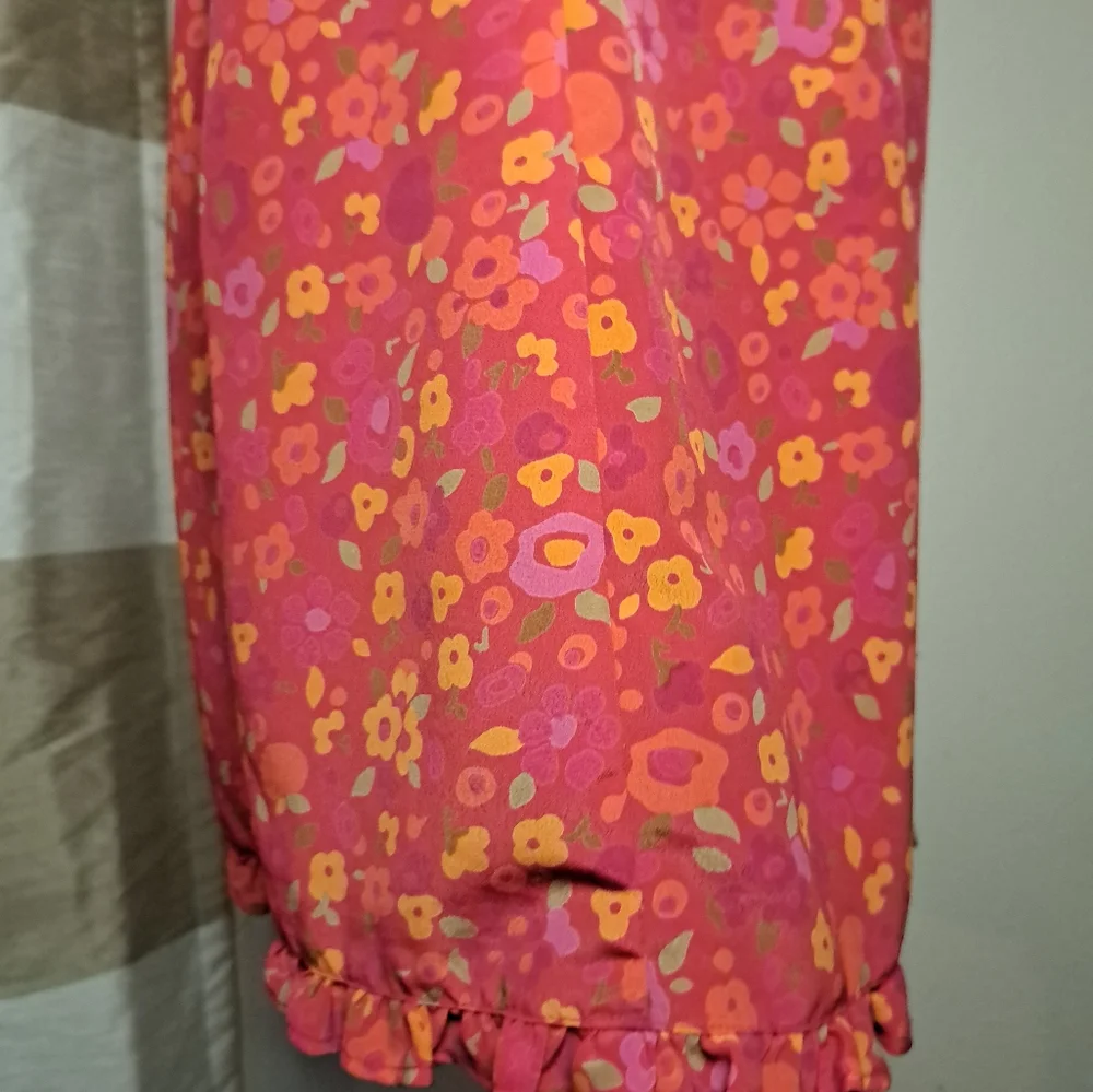 Express Pink Floral Dress Size 8 Spaghetti Summer Sundress Straps EUC Vacation - Picture 13 of 13